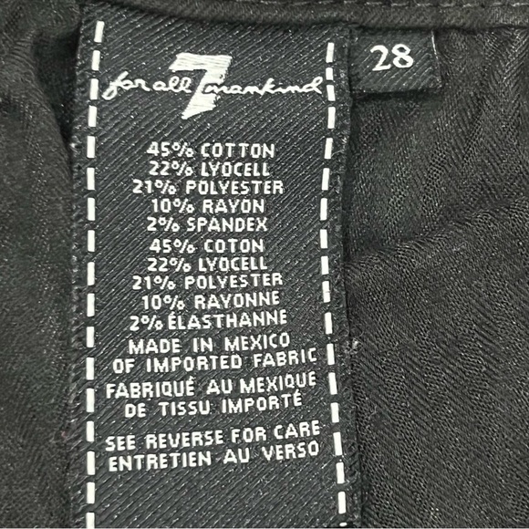 7 For All Mankind Black b(air) The Ankle Skinny Release Hem Jeans Size 28 Womens - Picture 2 of 8